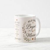 Gezegend Beyond Maat | Inspirerende koffiemok (Voorkant rechts)