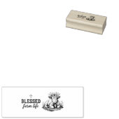 Gezegend Boerenleven met Koe Rubberstempel (Gestempeld)