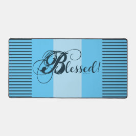 "Gezegend!" bureaumat (blauw)