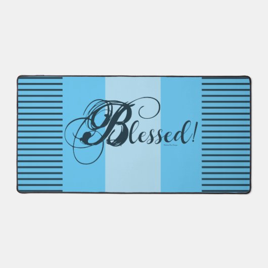 "Gezegend!" bureaumat (blauw) (Voorkant)