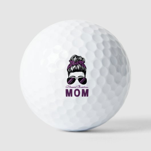 Gezegend Christelijk Moeder Messy Bun Golfballen (Voorkant)