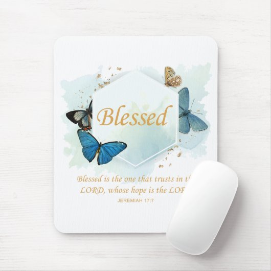 Gezegend - Christelijke geloofsovertuiging voor vr Muismat (Met muis)