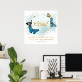 Gezegend - Christelijke geloofsovertuiging voor vr Poster (Thuiskantoor)