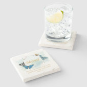 Gezegend - Christelijke geloofsovertuiging voor vr Stenen Onderzetter (Zijkant)