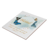 Gezegend - Christelijke geloofsovertuiging voor vr Tegeltje (Zijkant)