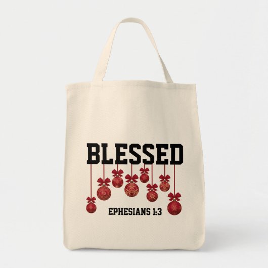 Gezegend | CHRISTMAS BAUBLES | CHRISTELIJK Tote Bag (Voorkant)