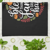 Gezegend Dankbaar Familie Thanksgiving Diner Theedoek (Gevouwen)