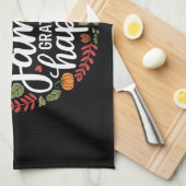 Gezegend Dankbaar Familie Thanksgiving Diner Theedoek (Quarter Fold)