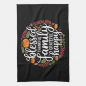 Gezegend Dankbaar Familie Thanksgiving Diner Theedoek (Verticaal)