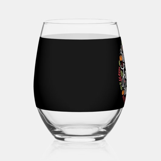 Gezegend Dankbaar Familie Thanksgiving Diner Wijnglas Zonder Voet (Links)