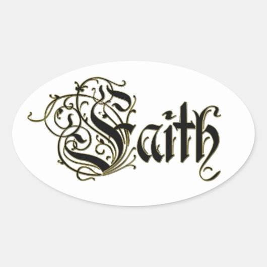 Gezegend dankbaar goud Christelijk geloof kruis je Ovale Sticker (Voorkant)