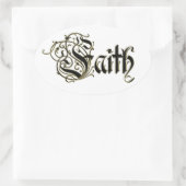 Gezegend dankbaar goud Christelijk geloof kruis je Ovale Sticker (Tas)