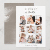 Gezegend & Dankbaar multi-foto kerstkaart (Voorkant / Achterkant)