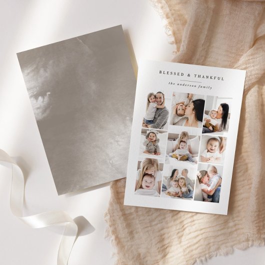 Gezegend & Dankbaar multi foto vakantiekaart Feestdagenkaart