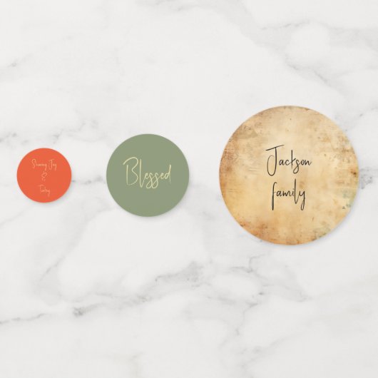 Gezegend & Dankbaar Tafel Confetti - Herfst Oogst (Achterkanten)