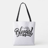 Gezegend dankbaar voor Gods gunst Tote Bag (Achterkant)