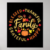 Gezegend dankbare familie Thanksgiving Poster (Voorkant)
