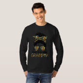 Gezegend dat hij Grammy Messy Bun Leopard Moth hee T-shirt (Voorkant volledig)