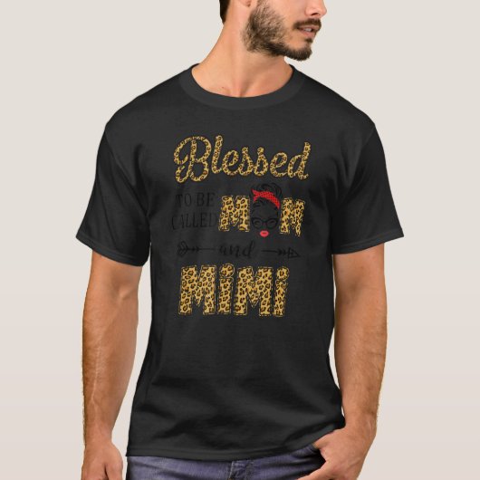 Gezegend dat ze mam en mimi luipaard moeder D hete T-shirt (Voorkant)