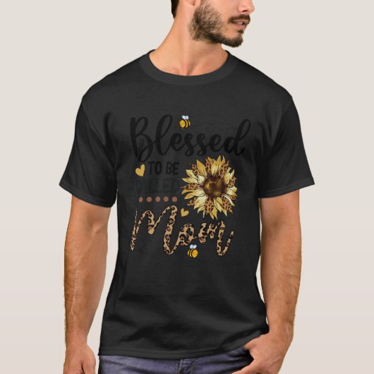 Gezegend dat ze mam luipaard zonnebloembij heet t-shirt (Voorkant)