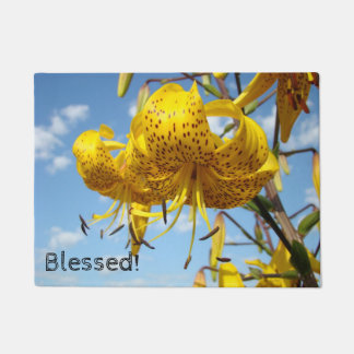 Gezegend! deurmatten cadeaus Lelie Bloem Deurmatte