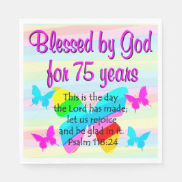 GEZEGEND DOOR GOD 75E VERJAARDAG FEEST SERVETTEN