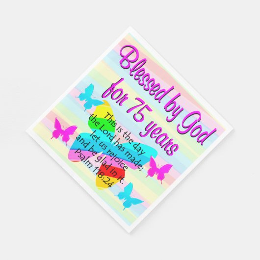 GEZEGEND DOOR GOD 75E VERJAARDAG FEEST SERVETTEN (Hoek)