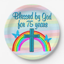  GEZEGEND DOOR GOD 75E VERJAARDAG PAPIER BORDEN