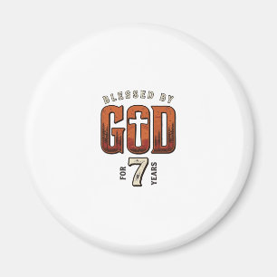 Gezegend door God 7 Jaar Vintage Christelijk T-shi Magneet