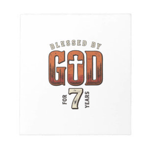 Gezegend door God 7 Jaar Vintage Christelijk T-shi Notitieblok