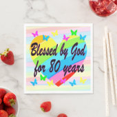 GEZEGEND DOOR GOD 80E VERJAARDAG PAPIEREN FEESTJES SERVET (Insitu)