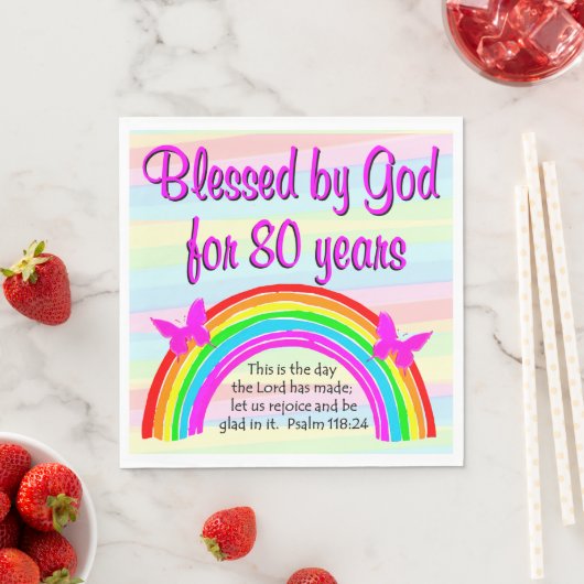 GEZEGEND DOOR GOD 80E VERJAARDAG SERVETTEN (Insitu)