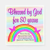 GEZEGEND DOOR GOD 80E VERJAARDAG SERVETTEN (Voorkant)