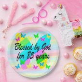 GEZEGEND DOOR GOD 85E VERJAARDAG PAPIER BORDEN PAPIEREN BORDJE (Feest)