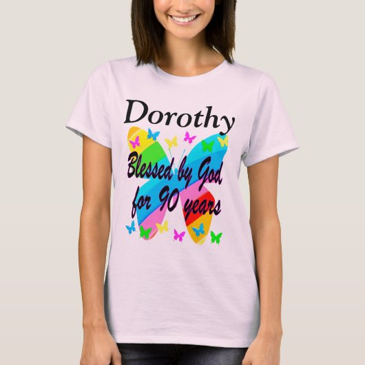 GEZEGEND DOOR GOD 90E VERJAARDAG GEPERSONALISEERD  T-SHIRT (Voorkant)