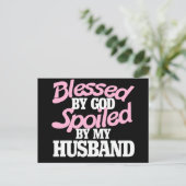 Gezegend door GOD, bedorven door mijn man Briefkaart (Staand voorkant)