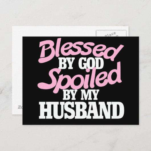 Gezegend door GOD, bedorven door mijn man Briefkaart (Voorkant / Achterkant)