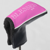 Gezegend door God Christelijk Roze Golf Head Hoesj Golfheadcover (3/4 voorkant)