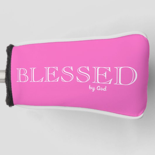 Gezegend door God Christelijk Roze Golf Head Hoesj Golfheadcover (Voorkant)