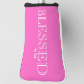 Gezegend door God Christelijk Roze Golf Head Hoesj Golfheadcover (Draai 90)