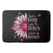 Gezegend door God - Geliefd bij Jezus Roze Zonnebl Badmat (Voorkant)