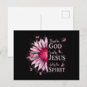 Gezegend door God - Geliefd bij Jezus Roze Zonnebl Briefkaart (Voorkant / Achterkant)