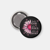 Gezegend door God - Geliefd bij Jezus Roze Zonnebl Magneet (Voorkant / Achterkant)