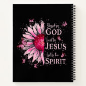 Gezegend door God - Geliefd bij Jezus Roze Zonnebl Notitieboek (Achterkant)