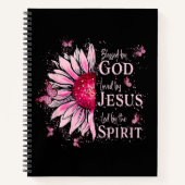 Gezegend door God - Geliefd bij Jezus Roze Zonnebl Notitieboek (Voorkant)