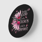 Gezegend door God - Geliefd bij Jezus Roze Zonnebl Ronde Klok (Hoek)