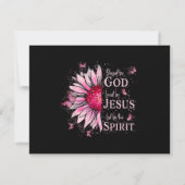 Gezegend door God - Geliefd bij Jezus Roze Zonnebl RSVP Kaartje (Achterkant)