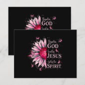 Gezegend door God - Geliefd bij Jezus Roze Zonnebl RSVP Kaartje (Voorkant / Achterkant)