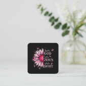 Gezegend door God - Geliefd bij Jezus Roze Zonnebl Vierkante Visitekaartje (Staand voorkant)