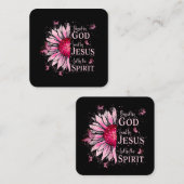 Gezegend door God - Geliefd bij Jezus Roze Zonnebl Vierkante Visitekaartje (Voorkant / Achterkant)